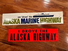 Vintage I Drove Alaska Hiway / Highway Bumper Sticker, Travel Souvenir Pair picture