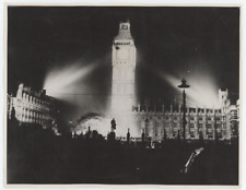 Vintage 1945 WWII NT Photo VE Day London At Night Big Ben Flood 8