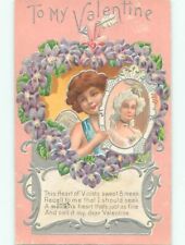Divided-Back CUPID VALENTINE SCENE Cute Postcard : make an offer W7716 picture