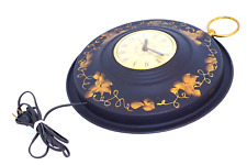 Vintage Sessions Wall Hanging Electric Clock Hand Painted Gold Gilt Tin Frame picture