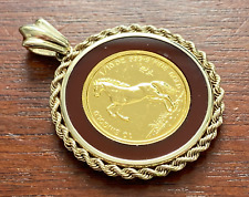 Singapore 10 Singold 1/10 ounce .999 Fine Gold Horse Equestrian Pendant Necklace picture