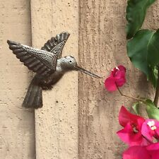 Decorative Hummingbirds Garden Metal Wall Hanging Figurines Set of 2 Handmade picture