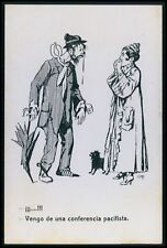 resulyt of pacifist meeting WWI ww1 war propaganda humor caricature old postcard picture