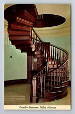Kelleys Island OH-Ohio, Kelley Mansion Circular Staircase, Vintage Postcard picture