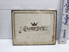VINTAGE CHESTERFIELD  CIGARETTE METAL TIN TOBACCO BOX EMPTY GREAT COLOR  picture