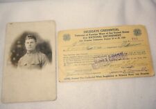 WWI U. S. Army Photo of James F Roff of Parma Id. + 1940 VFW Delegate Credential picture