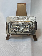 VTG 1953 Automobile License Plate Registration Year Tag Painted Metal Car Truck  picture