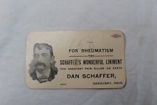  1900's Advertising Card Schaffer's Wonderful Liniment Sandusky, OH Antique picture