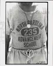 1965 Press Photo A student wearing North Carolina Advancement School PE uniform picture