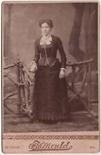 CIRCA 1880s CABINET CARD F.W. MOULD GORGEOUS YOUNG LADY LA CROSSE WISCONSIN picture