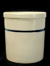 Vintage Blue Stripe Stoneware Crock Utensil Holder 5