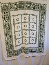 Large vintage Tablecloth in Green ~ Austrian Tyrolean Folk Art 60x50 picture