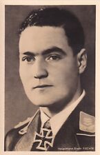 Orig WWII RPPC Photo GERMAN RECON PILOT ERWIN FISCHER FIRST KNIGHTS CROSS 0372 picture