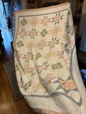 Vintage Handmade Quilt, Ohio Star Block Pattern Approx. 82