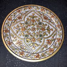 Handcrafted~Marble Plate~Gold Leaf~Made In India~@6” picture