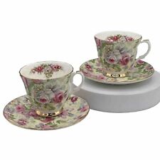 Vintage England Allyn Nelson Teacup Saucer Cup Set 3 Bone China England Chintz picture