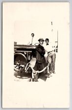 RPPC Three Young Men With Automobile Real Photo c1910 Postcard P25 picture
