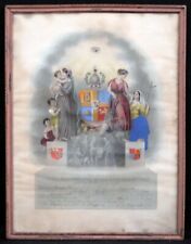 RARE 1891, I.O.O.F. ODD FELLOWS LODGE LITHOGRAPH FRAMED CERTIFICATE POSTER picture