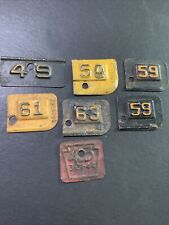 Vintage Original Metal Early Auto NY PA Registration Tags (7)  License Plate picture