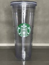 Starbucks Clear Venti Double Wall Cold Drink Tumbler 24oz  W/Lid No Straw READ picture