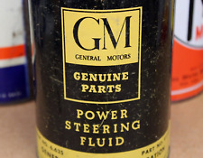 RARE ~dated 1962 GM GENERAL MOTORS POWER STEERING FLUID Old 1 quart Tin Oil Can picture