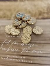 20mm mm Button Stamped  Lot Of 10 Designer   Buttons  Rose Gold CC Chanel  picture