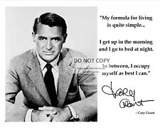 CARY GRANT PHOTO WITH FORMULA FOR LIVING QUOTE & *SIGNATURE - 8X10 PHOTO (PQ082) picture
