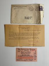 Antique 1947 Pennsylvania Railroad Yearly Pass Ticket - Letter and Envelope picture