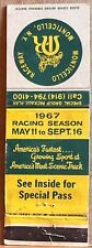 Monticello Raceway Monticello NY New York 1967 Racing Season Matchbook Cover picture