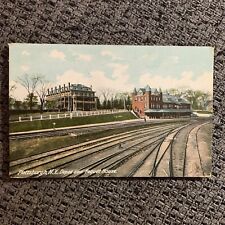 Vintage Postcard Plattsburgh, N.Y. Depot And Foquet House DVB UNP  picture
