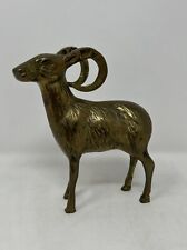 Vintage Brass Big Horn Ram Sheep Statue Animal Figurine Collectible Collectors picture