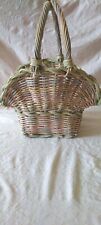 Pastel Colored BASKET with Tall Wavy Sides &Tall Handles, Awesome Condition  picture