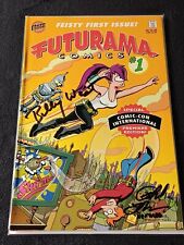 Futurama Comic #1 San Diego Comic-Con SIGNED BILLY WEST & PHIL  LAMAR Bongo RARE picture