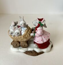 Rare Fitz & Floyd 1993 Holiday Hamlet “Nanny Rabbit & Bunnies” Ceramic Figurine picture