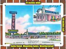 METAL SIGN - North Carolina Postcard - Morgan's Motel & Restaurant, 4 Miles Sou picture