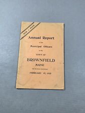 1932 Annual Report ~ Town Of Brownfield, Maine ~ History Genealogy picture