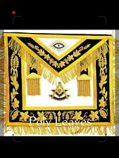Hand MADE GOLD Bullion Masonic Past Master Embroidered Aprons Apron HIGH END NEW picture