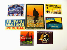 Seven Ca. 1920's European Hotel/Luggage Travel Stickers picture