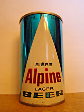Alpine Biere, Lager Beer, Nova Scotia, Steel Beer Can, Pop Top. Bottom Opened picture