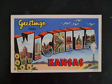 GREETINGS FROM WICHITA KANSAS Large Letter Postcard picture
