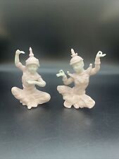 MCM Siam/Thai Temple Dancers Porcelain Pink&white Seated Rare picture