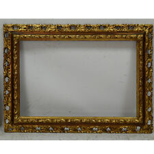 Ca. 1900 old wooden painting frame fold dimensions 17.3 x 11.6 in picture