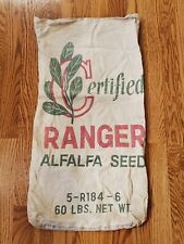 Vintage Certified Ranger Alfalfa Seed Cloth Bag 5-R184-6, 60 lbs. picture
