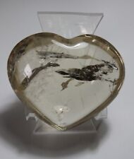 XXL 354 GRAMS Carved Natural Pale Citrine Quartz Crystal Heart W/ Acrylic Stand picture