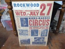Original Vintage Beers Barnes Circus Poster Elephants-Chimps-Horses-Pretty Girls picture