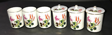 6 Vintage Fine China Tea Cups with 3 Lids 1949-1960s Floral Flower Pattern NICE picture