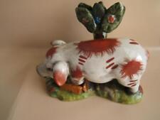 VINTAGE STAFFORDSHIRE RED & WHITE PORCELAIN PIG picture