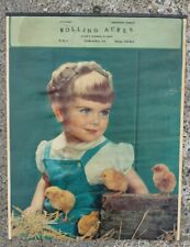 Vintage 1950's Towanda PA Advertising Poster Sign Rolling Acres Farm Hatchery picture