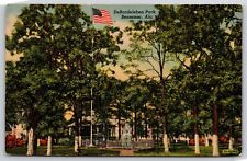 Postcard Bessemer AL Alabama DeBardeleben Park American Flag Fountain picture