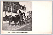 South Omaha Nebraska~Dandy The Unbroken Steer Pulling Conestoga~Traveler B&W PC picture